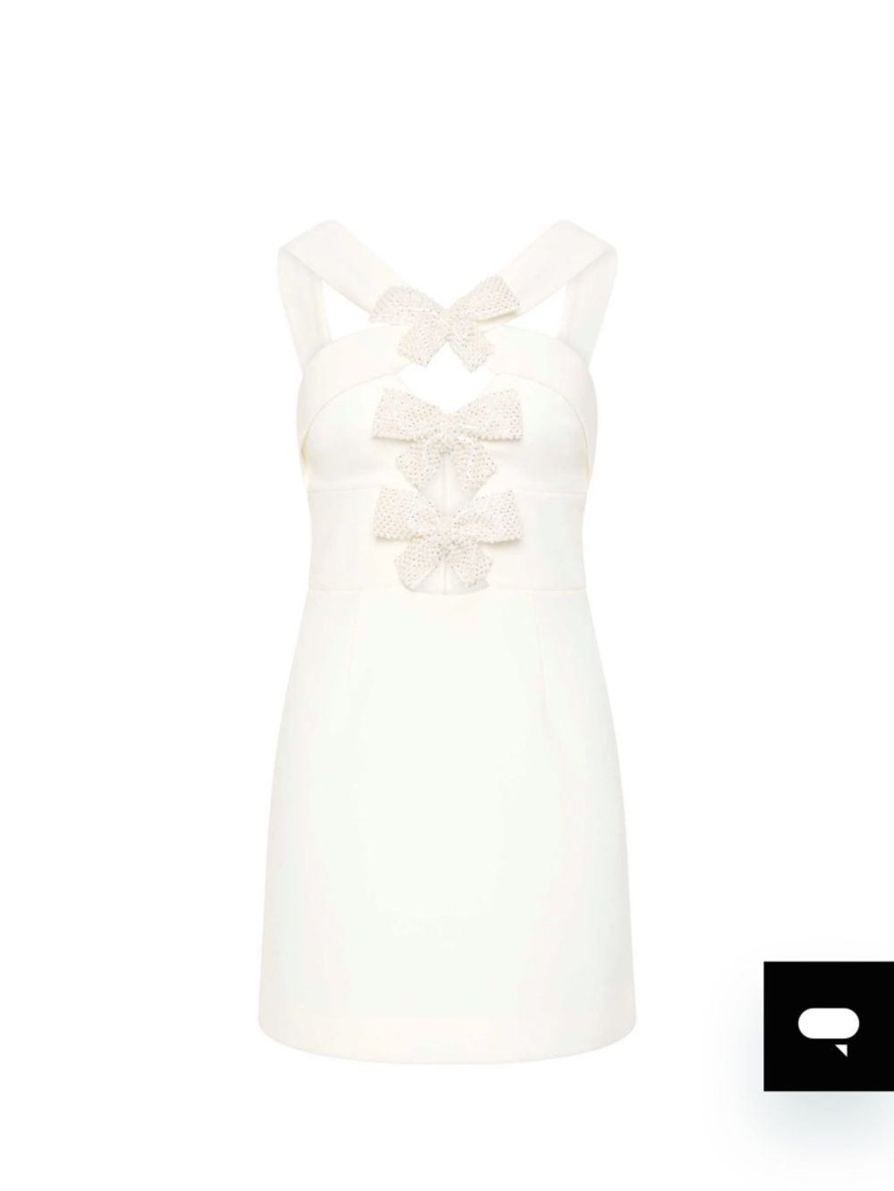 Rebecca Vallance Hermoine Mini Ivory Cutout Bow Mini Dress size US 2 - Picture 4 of 10